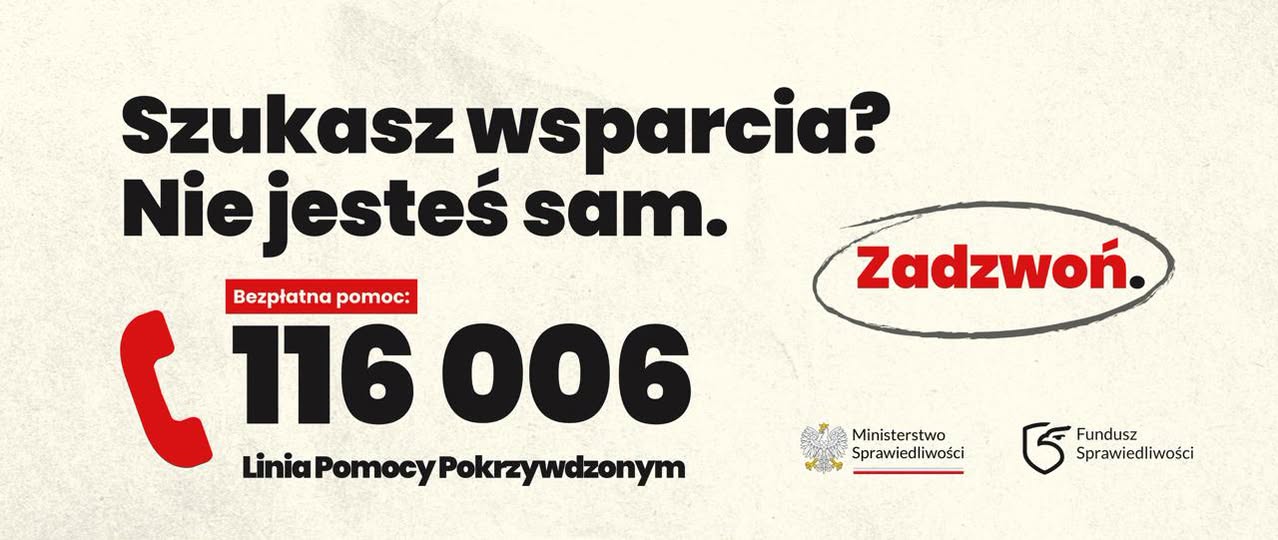 Bezpłatna pomoc prawna i psychologiczna z Funduszu Sprawiedliwości