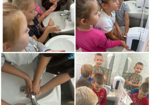 Dzień Mycia Rąk w grupie „Pracowite Pszczółki” - zajęcia praktyczne w łazience.