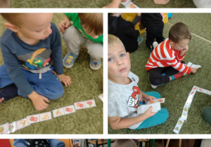 Owocowe domino w grupie Misie w Dniu Owoców.