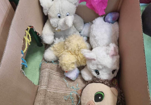 Psia buda wykonana z materiałów recyklingowych.