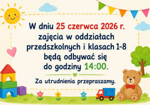 Plakat - zajęcia w dniu 25 czerwca 2026 r.