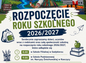 Plakat: Rozpoczęcie roku szkolnego 2026/2027.