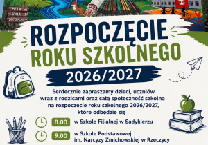 Plakat: Rozpoczęcie roku szkolnego 2026/2027.