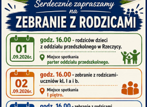Plakat - zebranie z rodzicami.