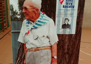 plakat przedstawiający postać pana Mirosława Firkowskiego ps. „Sławek”