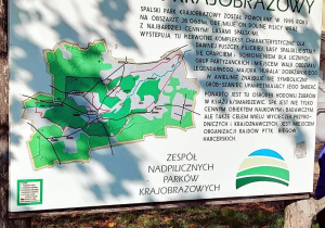 tablica informacyjna z mapą Spalskiego Parku Krajobrazowego