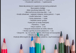 Wyprawka przedszkolaka – grupa 5-latków.