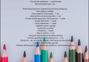 Wyprawka przedszkolaka – grupa 4,5-latków.