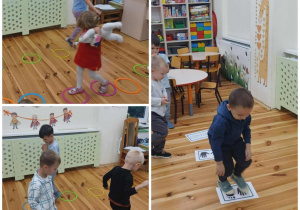 Ścieszka sensoryczna w grupie Kamyczki - zabawy w Dniu Chłopaka.