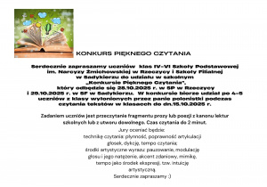 Plakat: „Konkursie Pięknego Czytania”.