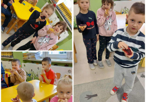 Dzieci z grupy Zuchy degustują kanapki z dżemem.