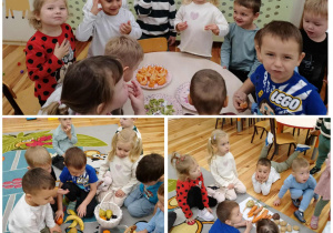 Dzień Owoców i Warzyw w grupie Kamyczki - kolaż zdjęć.