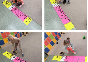 Sprzątanie po piesku czyli zbieranie kasztanów przez dzieci z grupy Żabki.