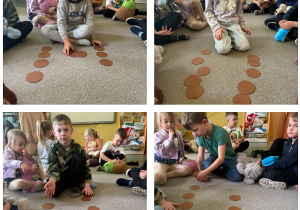 Zadania matematyczne na dywanie.