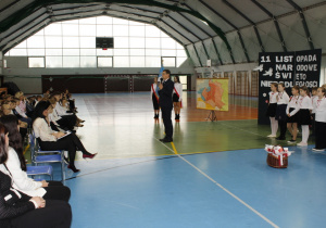Wójt Gminy Rzeczyca pan Marek Kaźmierczyk przemawiający do zgromadzonych.