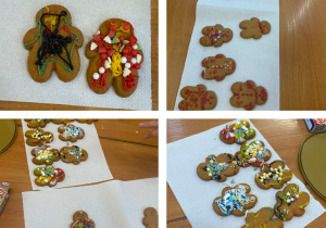 Udekorowane piernikowe ludziki.