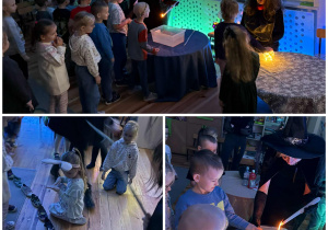 Dzieci podczas wróżb andrzejkowych.