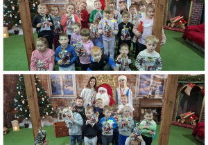 Zdjęcie grupowe Skoczków i Promyczków z Mikołajem.