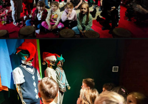 Żabki oglądają stroje aktorów z Akademii Pana Kleksa.