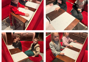 Dzieci rysują Pana Kleksa.