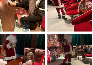 Dzieci rozmawiają z Mikołajem i odpowiadają komu pomagają w domu.