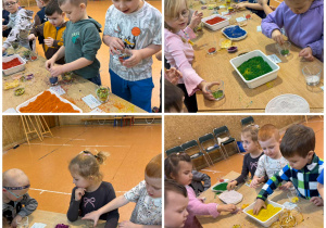 Promyczki w trakcie tworzenia świec.