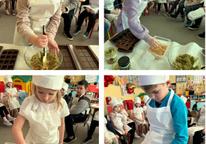 Dzieci próbują jak smakuje dubajskie nadzienie.