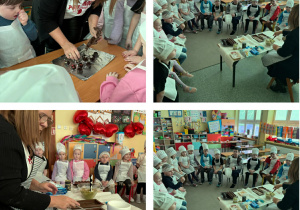 Grupa Żabki podczas warsztatów czekoladowych.