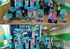 Grupa Skoczki prezentuje swoje prace w Dniu Dinozaura.