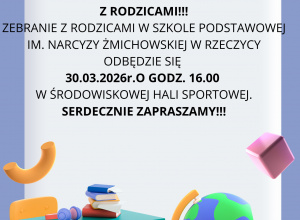 Zmiana terminu zebrania z rodzicami - 30.03.2026r.