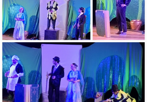 Kolaż- występy aktorów na scenie.