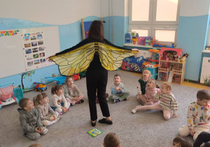 Szkraby poznają informacje o budowie motyla.