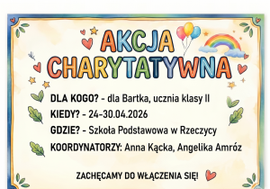 Plakat - Akcja charytatywna dla Bartka