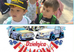 Dzieci przedszkolne wchodzące na teren Dzielnicy Filmowej.