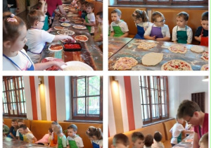 Dzieci podczas warsztatów pizzy w Dzielnicy Filmowej.